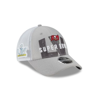 White Tampa Bay Buccaneers Hat - New Era NFL Super Bowl LV Stretch Snap 9FORTY Adjustable Caps USA6873251